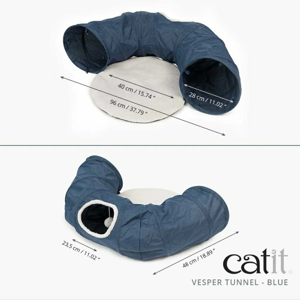 Catit Vesper Kitten or Cat Play Tunnel - Blue